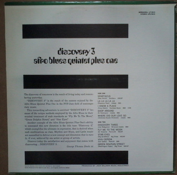 The Afro Blues Quintet Plus One : Discovery 3 (LP, Album)