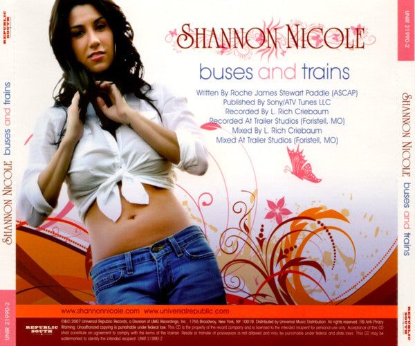Shannon Nicole : Buses and Trains (CD, Single, Promo)