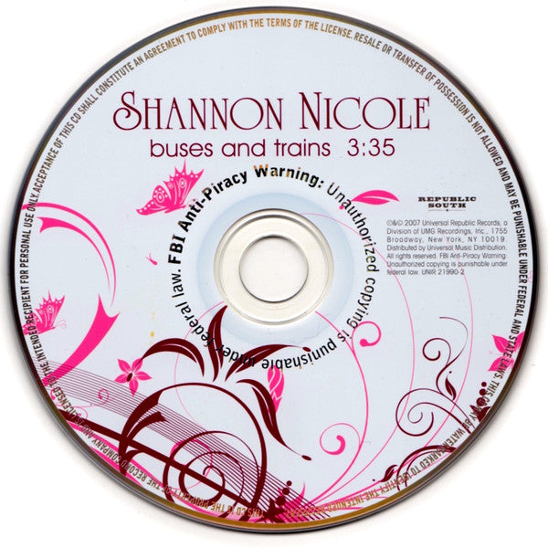 Shannon Nicole : Buses and Trains (CD, Single, Promo)
