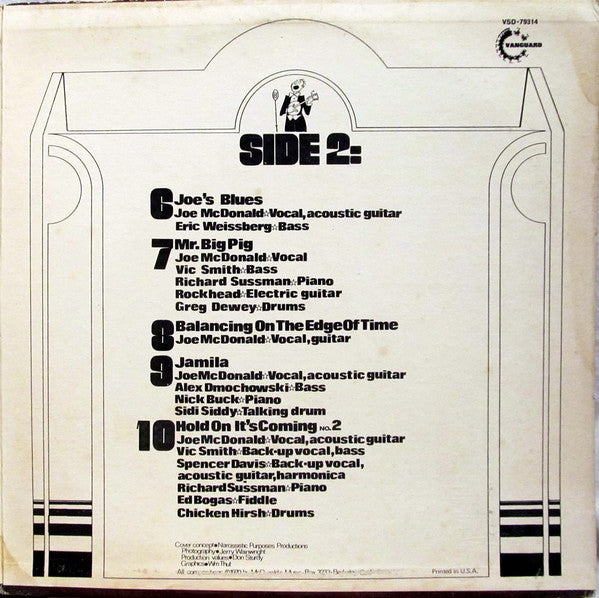 Country Joe McDonald : Hold On, It's Coming (LP, Album, Promo, Pit)