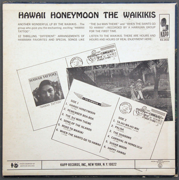 The Waikiki's : Hawaii Honeymoon (LP, Album, All)