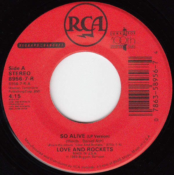 Love And Rockets : So Alive (7", Single)