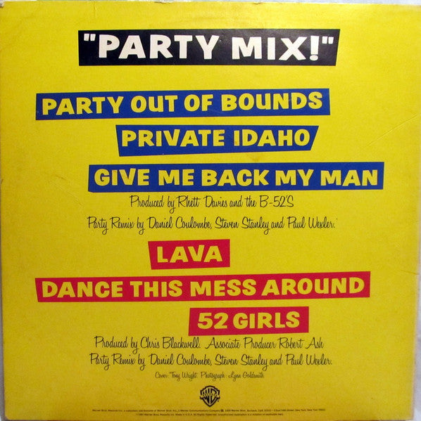 The B-52's : Party Mix! (LP, MiniAlbum, Mixed, Win)