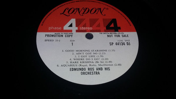 Edmundo Ros & His Orchestra : Hair Goes Latin (LP, Album, Promo)
