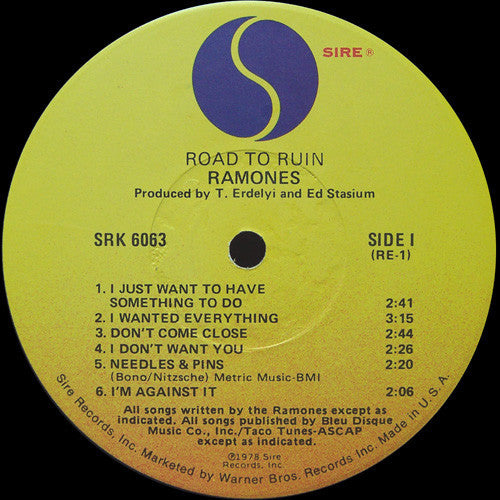 Ramones : Road To Ruin (LP, Album, Jac)