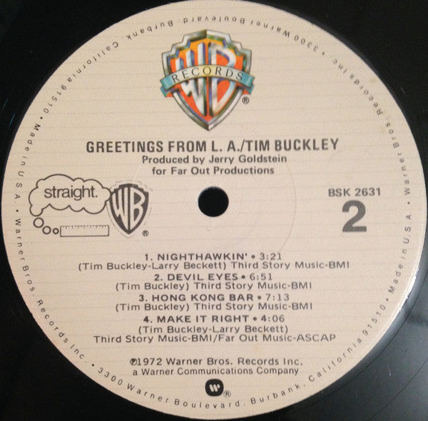 Tim Buckley : Greetings From L.A. (LP, Album, RE, Los)