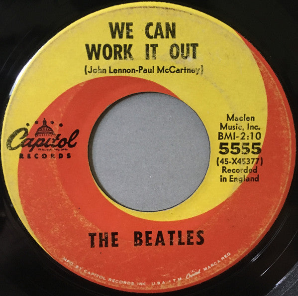 The Beatles : We Can Work It Out / Day Tripper (7", Single, Pin)