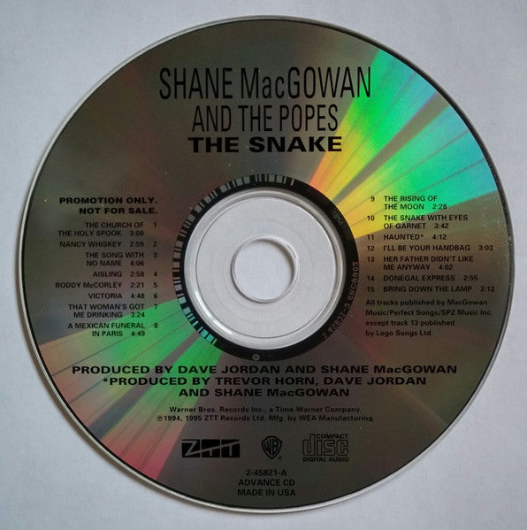 Shane MacGowan And The Popes : The Snake (CD, Advance, Album, Promo, RE)