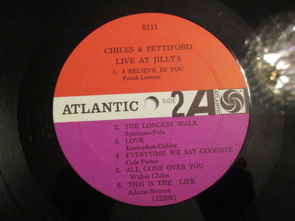 Chiles & Pettiford : Live At Jilly's (LP, Album, Mono)