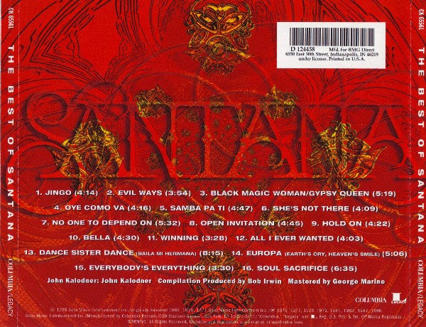 Santana : The Best Of Santana (CD, Comp, Club)