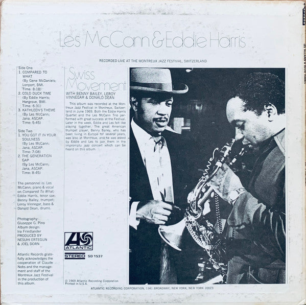 Les McCann & Eddie Harris : Swiss Movement (LP, Album, PR-)