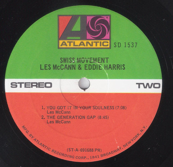 Les McCann & Eddie Harris : Swiss Movement (LP, Album, PR-)