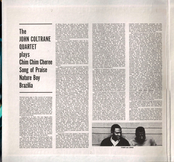 The John Coltrane Quartet : The John Coltrane Quartet Plays (LP, Album, RE, Gat)