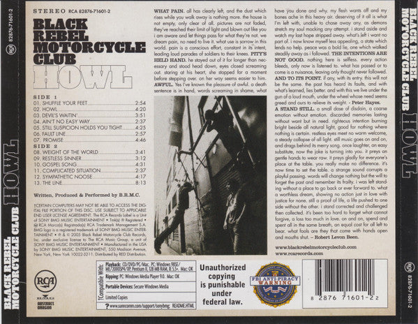 Black Rebel Motorcycle Club : Howl (CD, Album, Copy Prot., Enh)