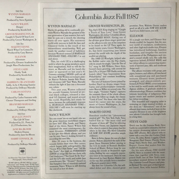 Various : Columbia Jazz Fall 1987 (2xLP, Album, Comp)