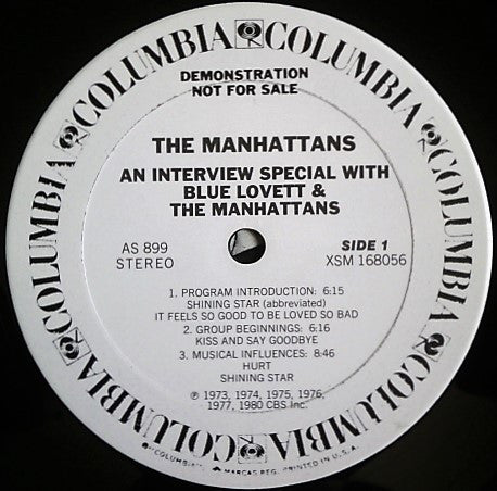 Manhattans : An Interview Special With Blue Lovett & The Manhattans (LP, Promo, Transcription)