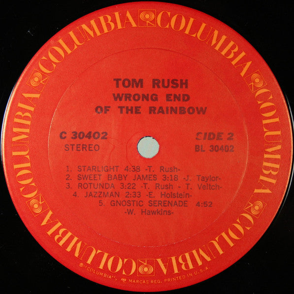Tom Rush : Wrong End Of The Rainbow (LP, Album, Tex)