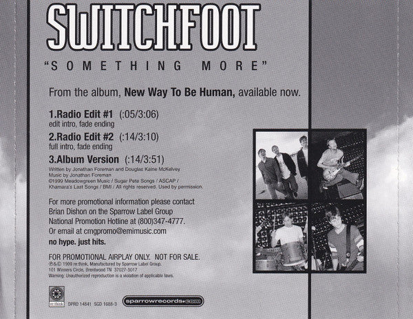 Switchfoot : Something More (CD, Single, Promo)