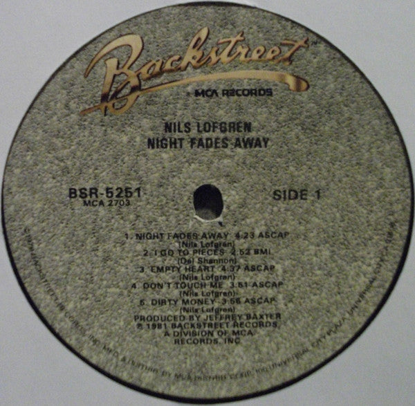 Nils Lofgren : Night Fades Away (LP, Album, Pin)