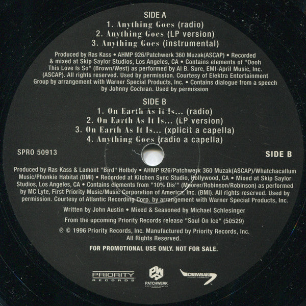 Ras Kass : Anything Goes / On Earth As It Is (12", Promo)