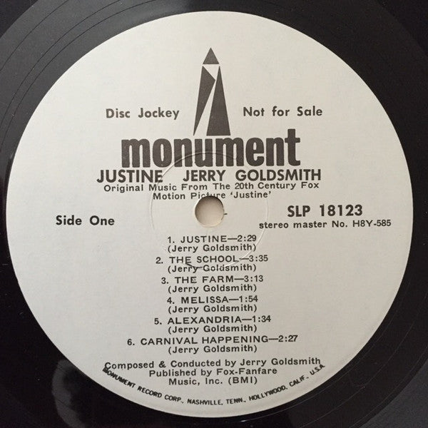 Jerry Goldsmith : Justine (LP, Album, Promo)