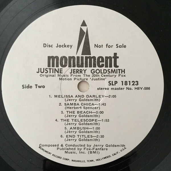 Jerry Goldsmith : Justine (LP, Album, Promo)