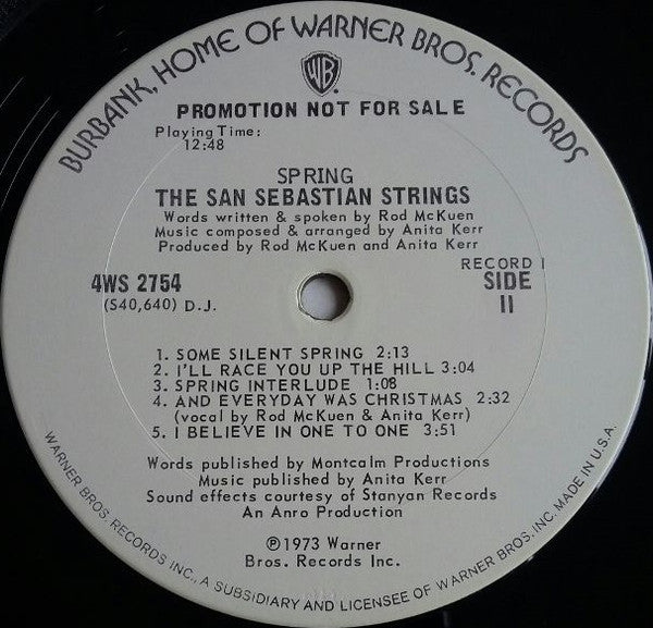 The San Sebastian Strings, Rod McKuen, Anita Kerr : Spring (LP, Album, Promo)