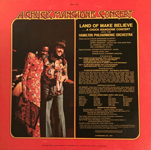Chuck Mangione : Land Of Make Believe... A Chuck Mangione Concert (LP, Album, RE)