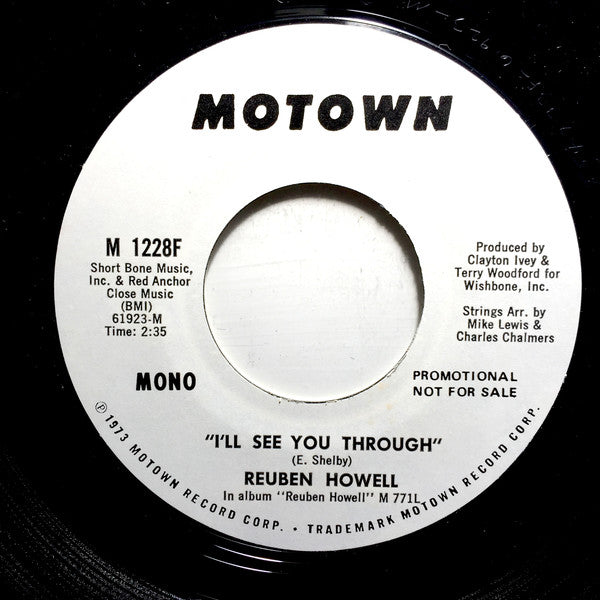 Reuben Howell : I'll See You Through (7", Single, Mono, Promo, Styrene)