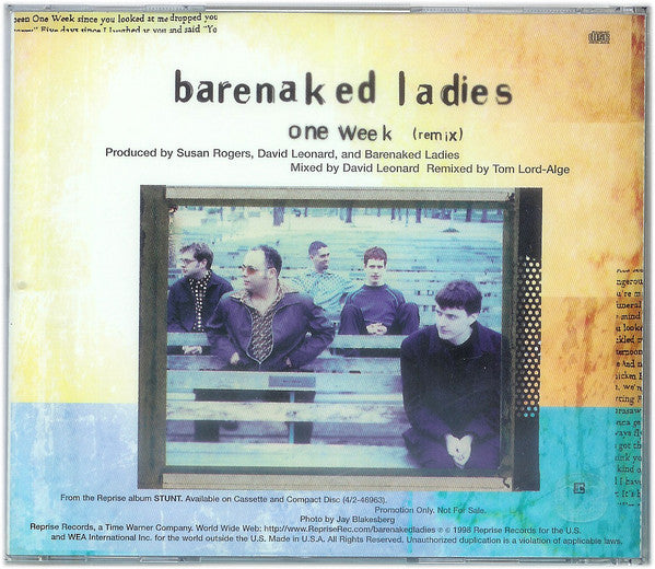Barenaked Ladies : One Week (Remix)  (CD, Single, Promo)