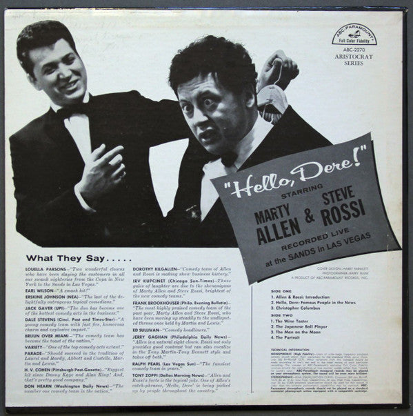 Marty Allen And Steve Rossi (3) : Hello Dere!  (LP, Album, Mono)