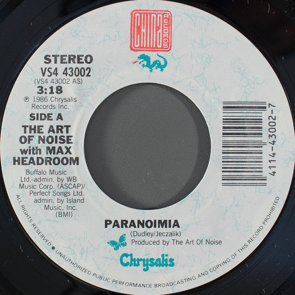 The Art Of Noise With Max Headroom : Paranoimia (7")