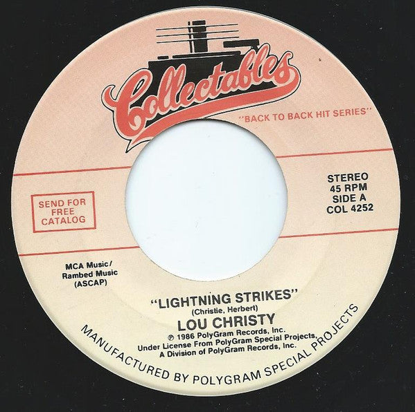 Lou Christie / Every Mothers' Son : Lightning Strikes / Come On Down To My Boat (7", RE)