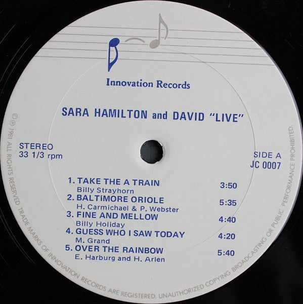 Sara Hamilton And David : Live! (LP, Album)