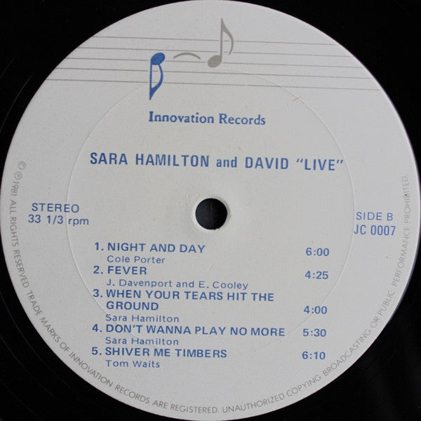 Sara Hamilton And David : Live! (LP, Album)