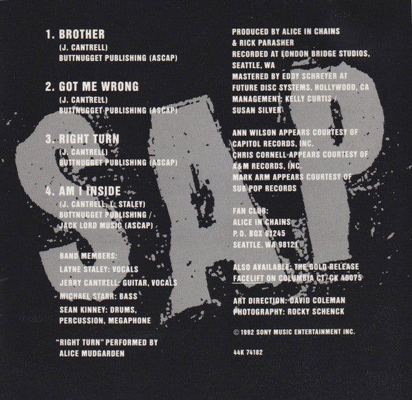 Alice In Chains : Sap (CD, EP)