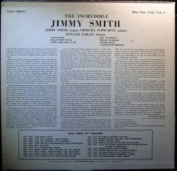 Jimmy Smith : At The Organ, Volume 3 (LP, Album, Mono, RP)