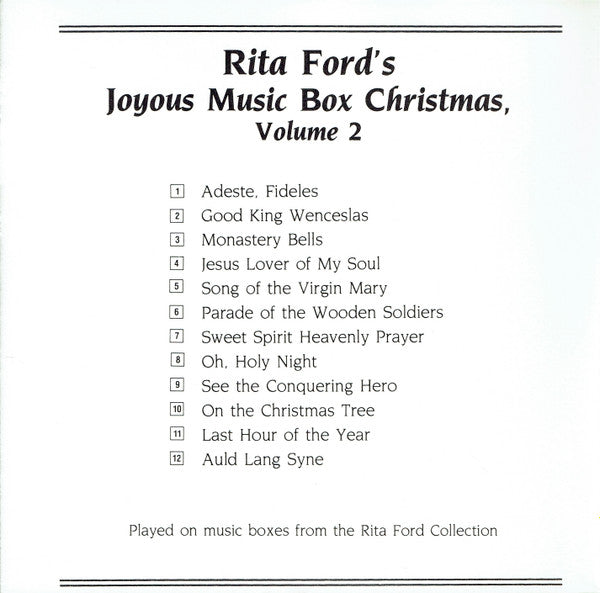 Rita Ford : Rita Ford's Joyous Music Box Christmas, Volume 2 (CD, Album)