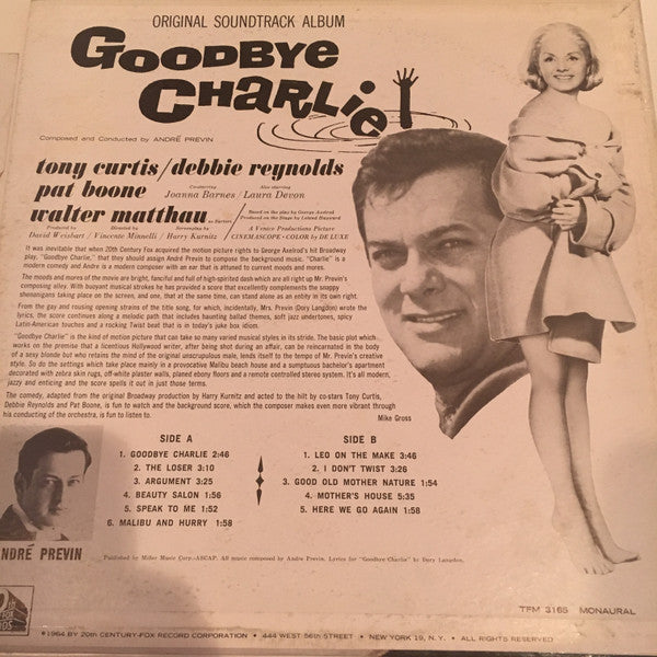 André Previn : Goodbye Charlie (Original Soundtrack Album) (LP, Album, Mono, Promo)