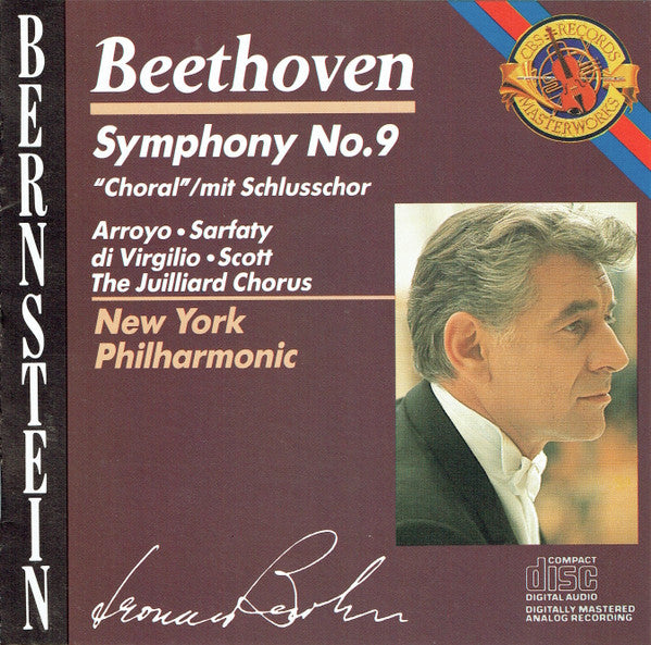 Ludwig van Beethoven, Leonard Bernstein, New York Philharmonic : Symphony No. 9 "Choral" (CD, Album, RE)