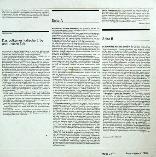 Various : Valais = Wallis (10", Mono)