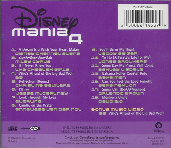 Various : Disneymania 4 (CD, Comp, Enh)