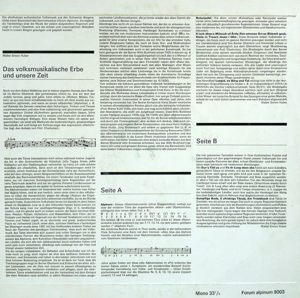 Various : Berner Oberland, Emmental (10", Mono)
