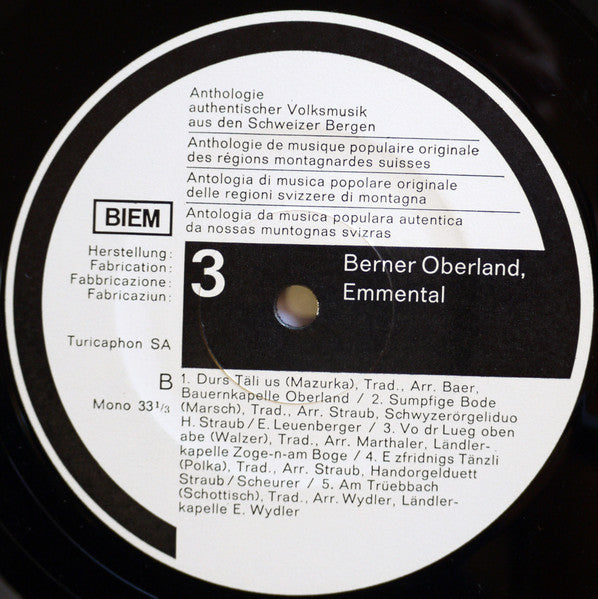 Various : Berner Oberland, Emmental (10", Mono)