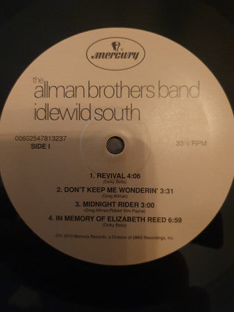The Allman Brothers Band : Idlewild South (LP, Album, RE, RM, 180)