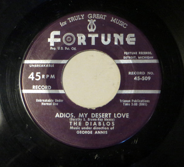 The Diablos Featuring Nolan Strong : Adios, My Desert Love / (I Want) An Old Fashioned Girl (7", Single)