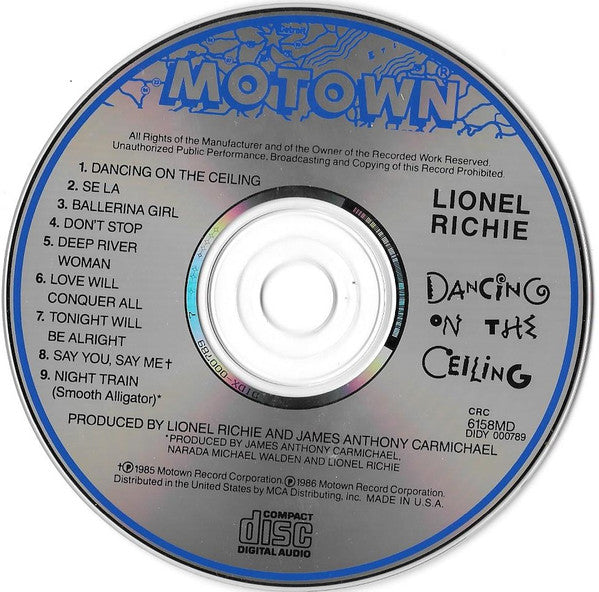 Lionel Richie : Dancing On The Ceiling (CD, Album, Club)