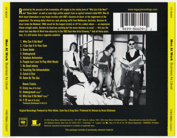 Men At Work : Business As Usual (CD, Album, RE, RM)