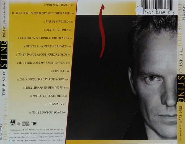 Sting : Fields Of Gold: The Best Of Sting 1984 - 1994 (CD, Comp, Promo, RM)
