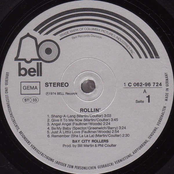 Bay City Rollers : Rollin' (LP, Album, RE, Gat)